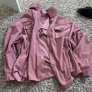 Women's Pink Corduroy Jacket
